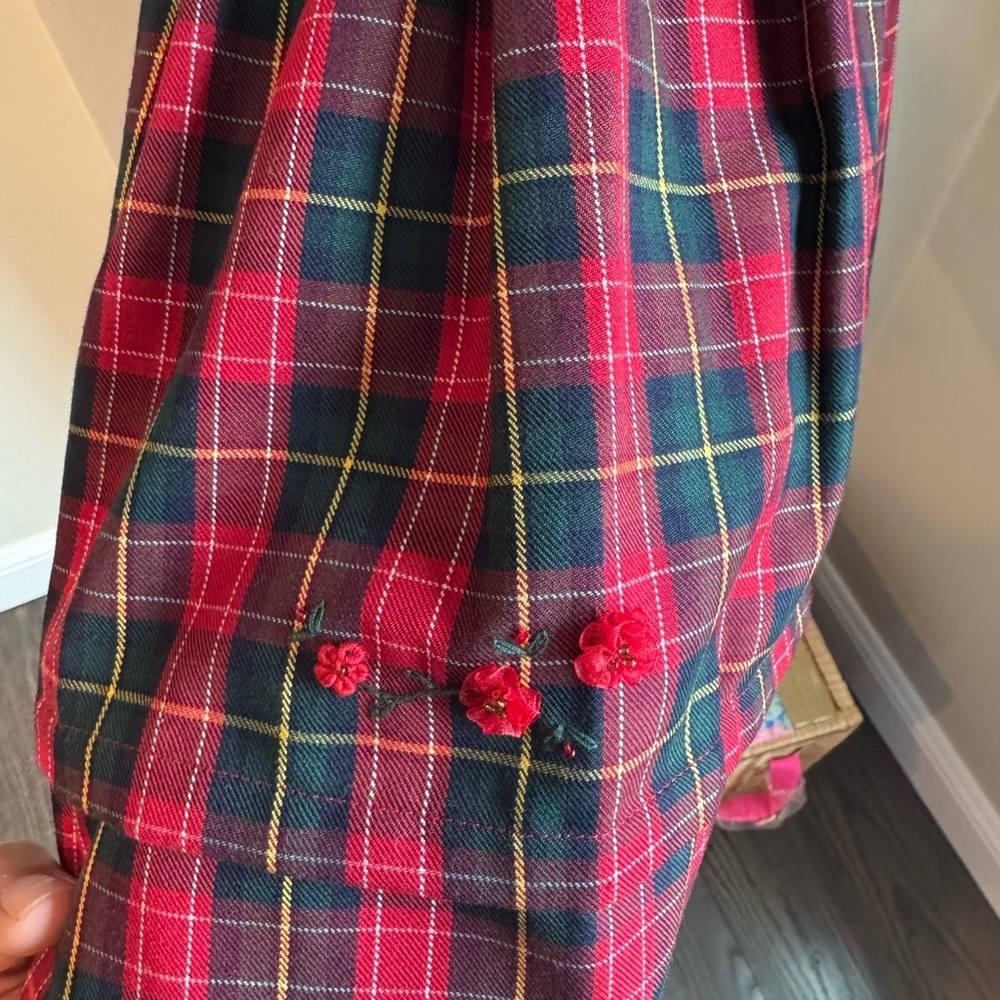 Sarah Louise England Hand Smocked Christmas Plaid Dress Size 3Y - Picture 4 of 9